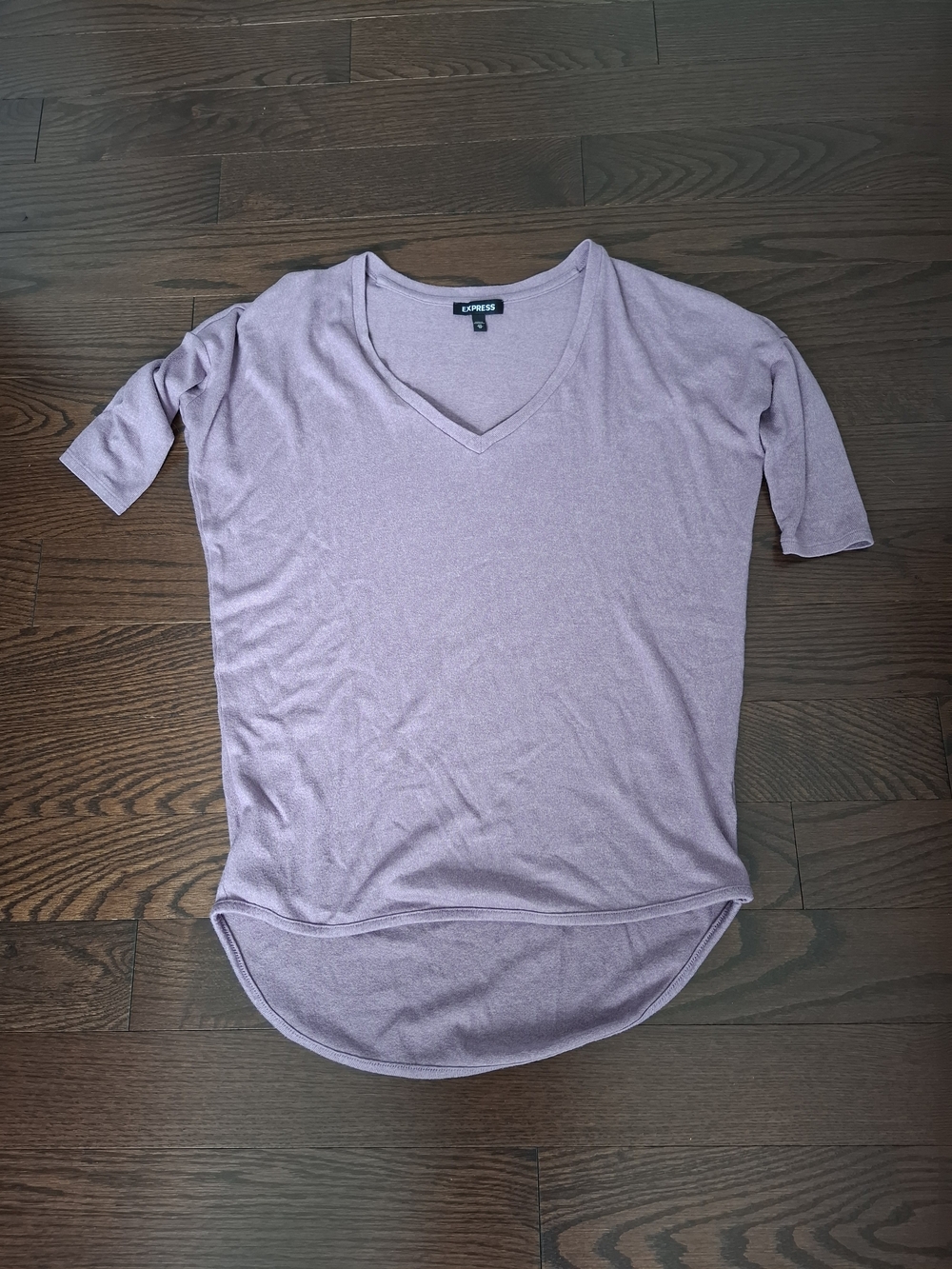 Express Mauve V-Neck Short Sleeve Tee